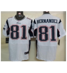 Nike New England Patriots 81 Aaron Hernandez White Elite NFL Jersey