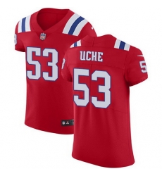 Nike Patriots 53 Josh Uche Red Alternate Men Stitched NFL New Elite Jersey