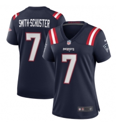 Women New England Patriots 7 JuJu Smith Schuster Navy Stitched Game Jersey