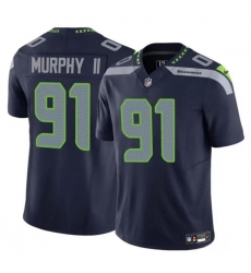 Youth Seattle Seahawks 91 Byron Murphy II Navy 2024 Draft F U S E Vapor Limited Stitched Football Jersey