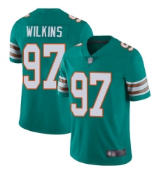 Dolphins 97 Christian Wilkins Aqua Green Alternate Men Stitched Football Vapor Untouchable Limited Jersey