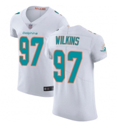 Dolphins 97 Christian Wilkins White Men Stitched Football Vapor Untouchable Elite Jersey