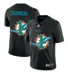 Miami Dolphins 1 Tua Tagovailoa Men Nike Team Logo Dual Overlap Limited NFL Jersey Black