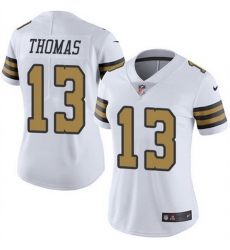 Women New Orleans Saints 13 Michael Thomas White Color Rush Limited Stitched Jersey