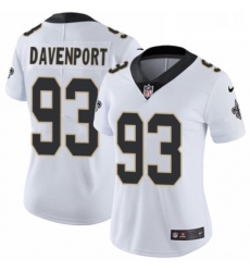 Womens Nike New Orleans Saints 93 Marcus Davenport White Vapor Untouchable Limited Player NFL Jersey