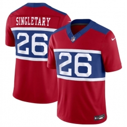 Men New York Giants 26 Devin Singletary Century Red Alternate Vapor F U S E  Limited Stitched Football Jersey