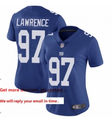 Giants 97 Dexter Lawrence Royal Blue Team Color Women Stitched Football Vapor Untouchable Limited Jersey