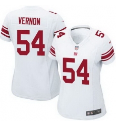 Nike Giants #54 Olivier Vernon White Womens Stitched NFL Elite Jersey