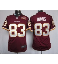 Nike Washington Redskins 83 Fred Davis Red Elite 80th Patch NFL Jersey