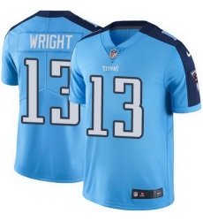 Nike Titans #13 Kendall Wright Light Blue Mens Stitched NFL Limited Rush Jersey