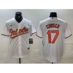 Men Baltimore Orioles 17 Cowser White 2024 Home Limited Cool Base Stitched Baseball Jersey