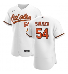 Men Baltimore Orioles 54 Cole Sulser Men Nike White Home 2020 Flex Base Player MLB Jersey