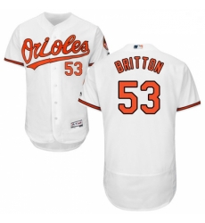 Mens Majestic Baltimore Orioles 53 Zach Britton White Home Flex Base Authentic Collection MLB Jersey