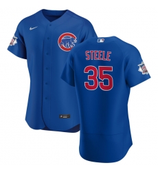 Men Chicago Cubs 35 Justin Steele Men Nike Royal Alternate 2020 Flex Base Player Jersey