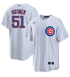 Men Chicago Cubs 51 Eric Hosmer White Cool Base Stitched Baseball Jersey