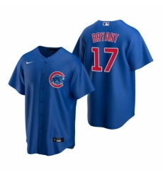 Mens Nike Chicago Cubs 17 Kris Bryant Royal Alternate Stitched Baseball Jerse