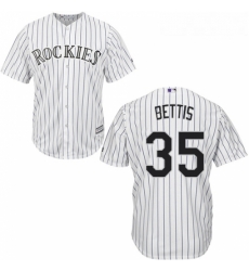 Youth Majestic Colorado Rockies 35 Chad Bettis Replica White Home Cool Base MLB Jersey