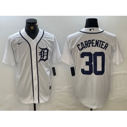 Men Detroit Tigers 30 Kerry Carpenter White Cool Base Stitched Baseball Jersey