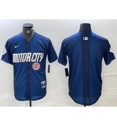 Men Detroit Tigers Team Big Logo 2024 Navy City Connect Cool Base Limited Stitched Jerseys 3