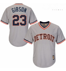 Mens Majestic Detroit Tigers 23 Kirk Gibson Replica Grey Cooperstown MLB Jersey