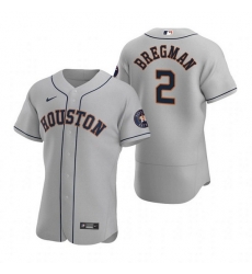 Men Houston Astros 2 Alex Bregman Gray Flex Base Stitched Jersey