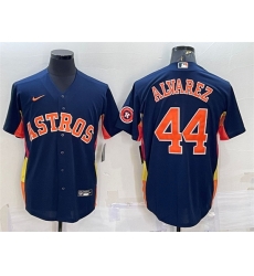 Men Houston Astros 44 Yordan Alvarez Navy With Patch Cool Base Stitched Jersey