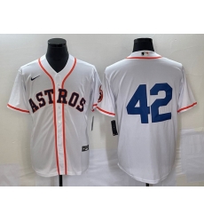 Men's Houston Astros #42 Jackie Robinson White Cool Base Stitched Baseball Jersey