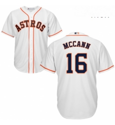 Mens Majestic Houston Astros 16 Brian McCann Replica White Home Cool Base MLB Jersey