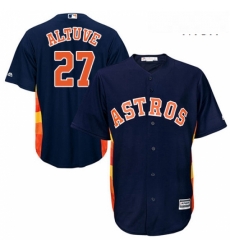 Mens Majestic Houston Astros 27 Jose Altuve Replica Navy Blue Alternate Cool Base MLB Jersey