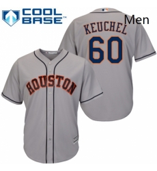 Mens Majestic Houston Astros 60 Dallas Keuchel Replica Grey Road Cool Base MLB Jersey