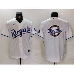 Men Kansas City Royals White Team Big Logo Cool Base Stitched Jersey 1