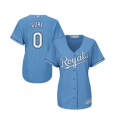 Womens Kansas City Royals 0 Terrance Gore Authentic Light Blue Alternate 1 Cool Base Baseball Jersey 