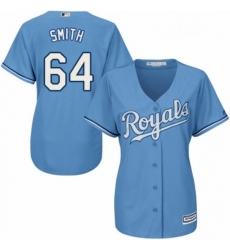 Womens Majestic Kansas City Royals 64 Burch Smith Replica Light Blue Alternate 1 Cool Base MLB Jersey 