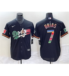 Men Los Angeles Dodgers 7 Julio Ur EDas Black Mexico Cool Base Stitched JerseyS