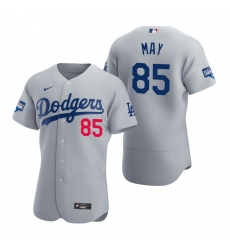 Men Los Angeles Dodgers 85 Dustin May Gray 2020 World Series Champions Flex Base Jersey