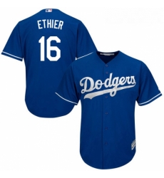 Youth Majestic Los Angeles Dodgers 16 Andre Ethier Replica Royal Blue Alternate Cool Base MLB Jersey