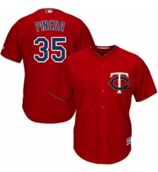 Youth Majestic Minnesota Twins 35 Michael Pineda Replica Scarlet Alternate Cool Base MLB Jersey 