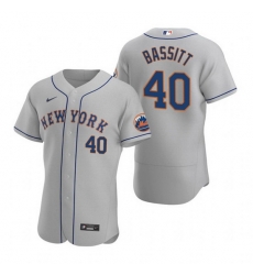 Men New York Mets 40 Chris Bassitt Grey Flex Base Stitched jersey