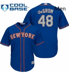 Mens Majestic New York Mets 48 Jacob deGrom Replica Royal Blue Alternate Road Cool Base MLB Jersey