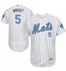 Mens Majestic New York Mets 5 David Wright Authentic White 2016 Fathers Day Fashion Flex Base MLB Jersey