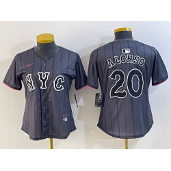 Women New York Mets 20 Pete Alonso Graphite 2024 City Connect Limited Stitched Baseball Jersey 15