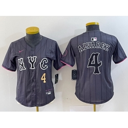 Women New York Mets 4 Francisco Alvarez Graphite 2024 City Connect Limited Stitched Baseball Jersey 7