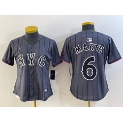 Women New York Mets Graphite 2024 City Connect Limited Stitched Baseball Jersey 1