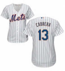 Womens Majestic New York Mets 13 Asdrubal Cabrera Authentic White Home Cool Base MLB Jersey