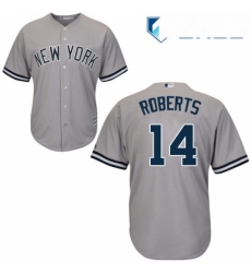 Youth Majestic New York Yankees 14 Brian Roberts Authentic Grey Road MLB Jersey