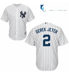 Youth Majestic New York Yankees 2 Derek Jeter Authentic White Home MLB Jersey