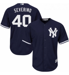 Youth Majestic New York Yankees 40 Luis Severino Replica Navy Blue Alternate MLB Jersey 