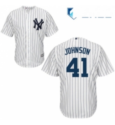 Youth Majestic New York Yankees 41 Randy Johnson Authentic White Home MLB Jersey