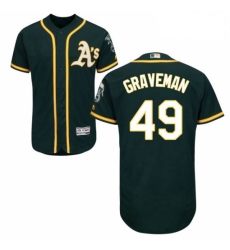 Mens Majestic Oakland Athletics 49 Kendall Graveman Green Flexbase Authentic Collection MLB Jersey