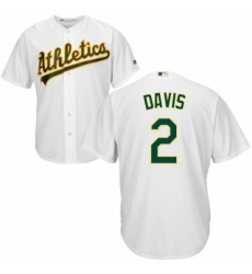 Youth Majestic Oakland Athletics 2 Khris Davis Replica White Home Cool Base MLB Jersey 